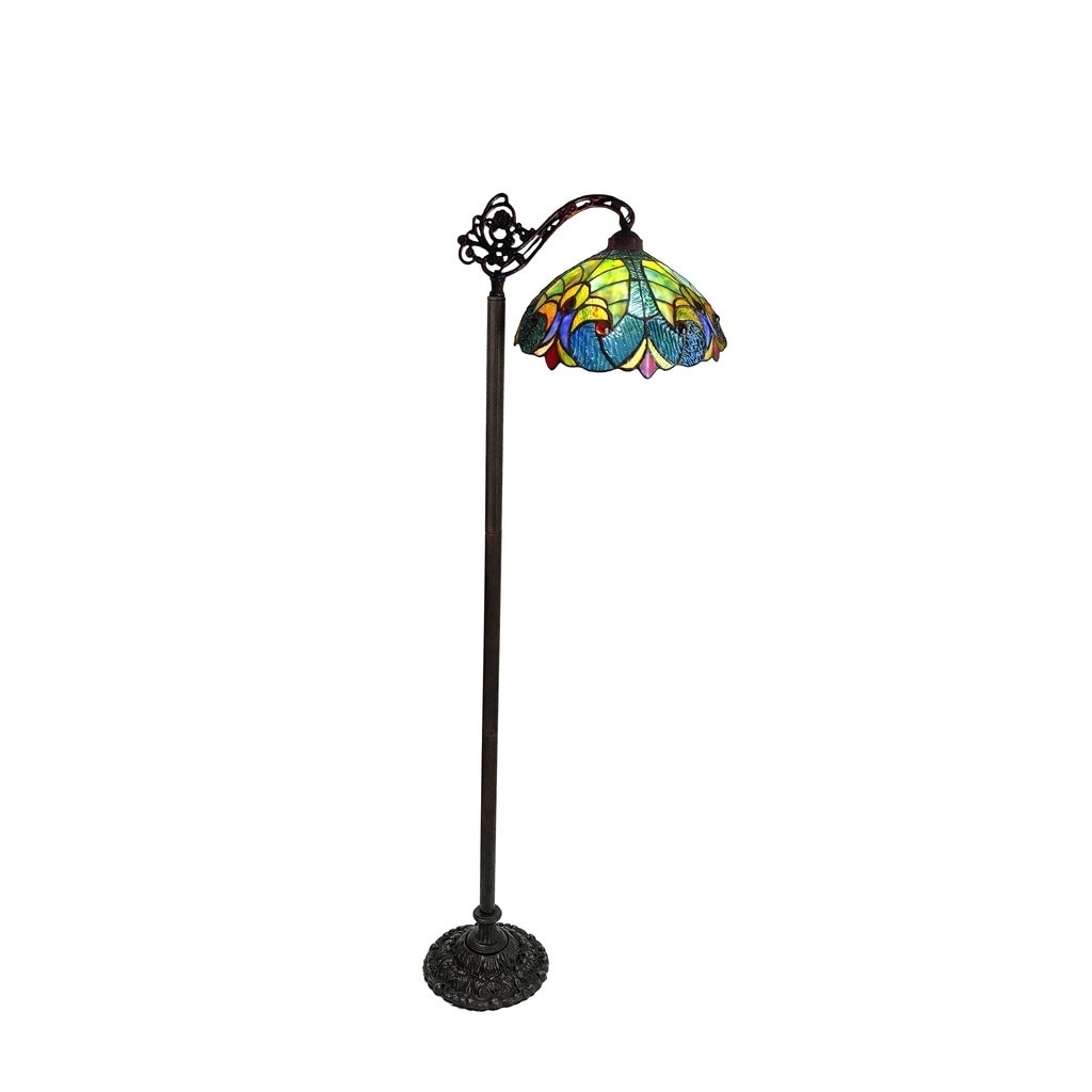 Chloe Tiffany Style Victorian Design 1 Light Dark Antique Bronze Floor Lamp