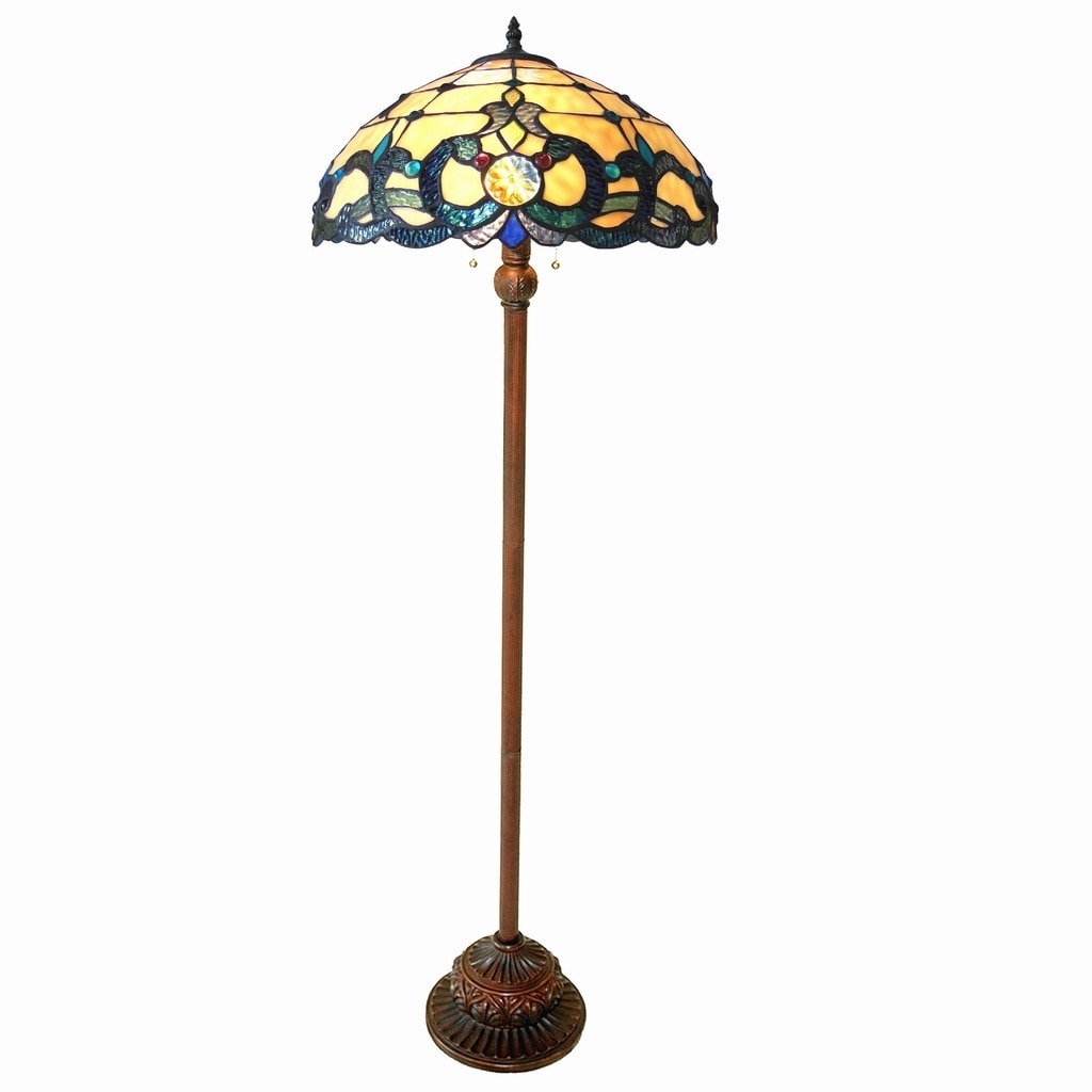 Chloe Tiffany Style Victorian Design 2 Light Antique Bronze Floor Lamp