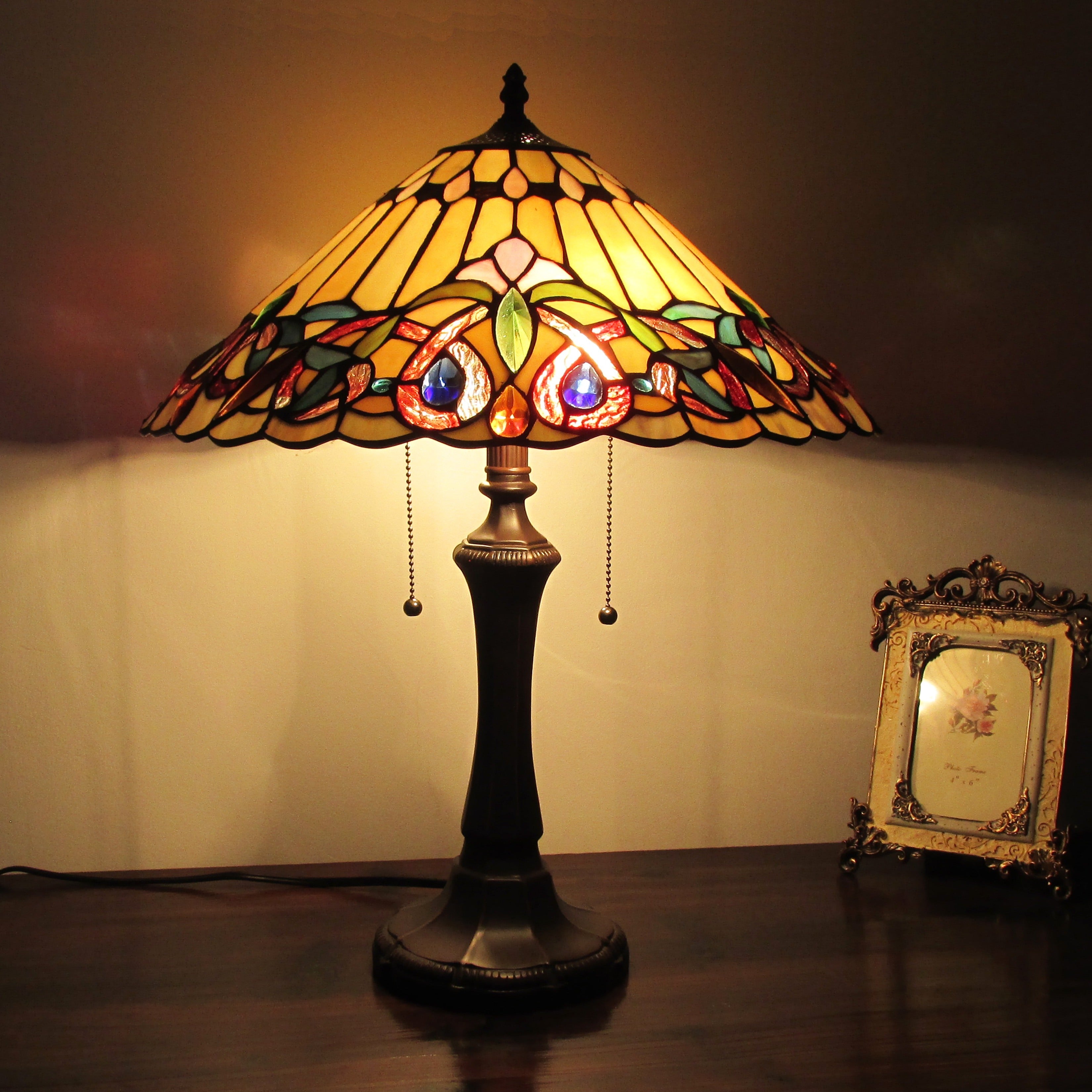 Chloe Tiffany Style Victorian Design 2 Light Table Lamp