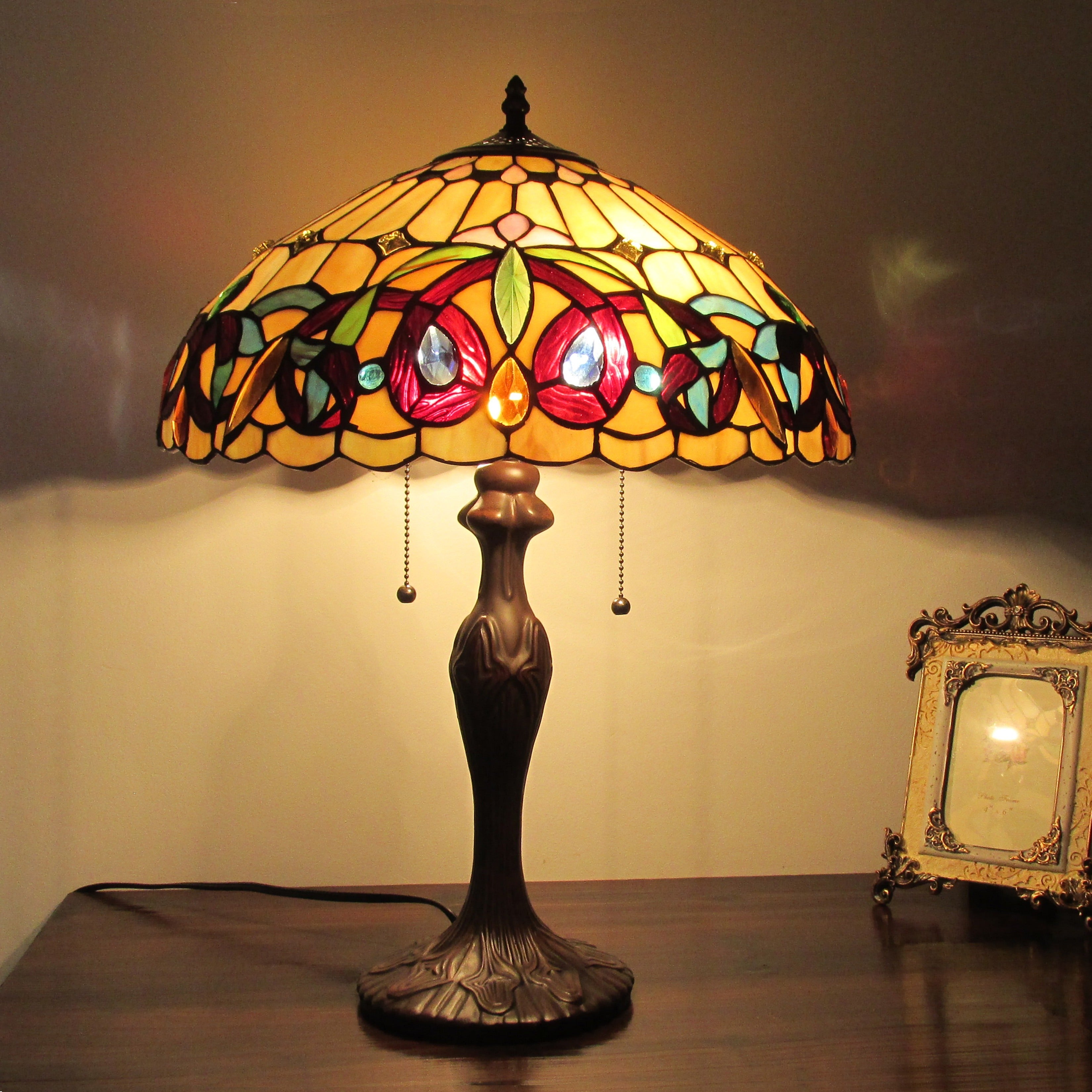 Tiffany Style Victorian Design 2 Light Table Lamp