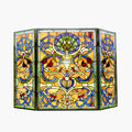 Tiffany Style Victorian Design 3 Panel Fireplace Screen