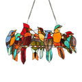 Chloe Tiffany Style Stained Glass Bird Window Panel