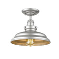 Chloe Transitional 1 Light Silver Painted Semi Flush Mount