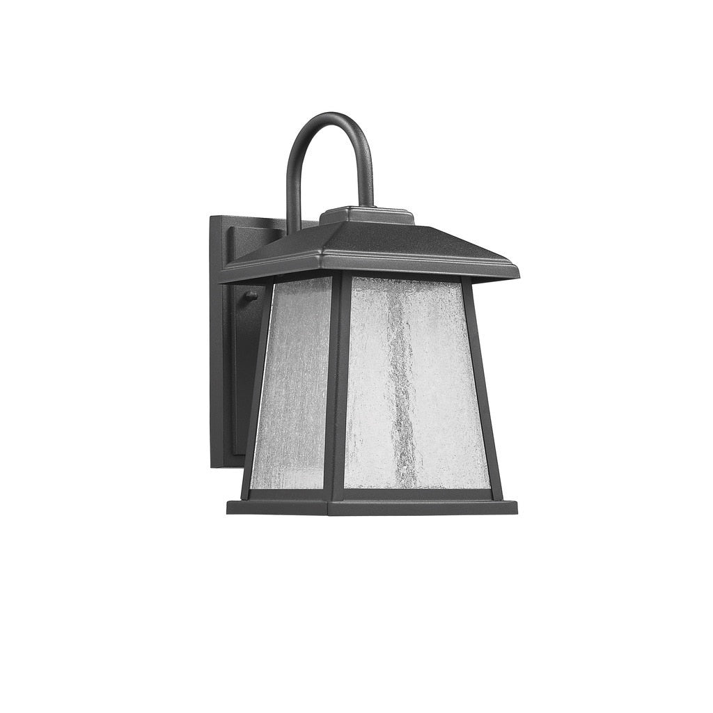 1 Light Textured Black Led Outdoor Wall Lantern