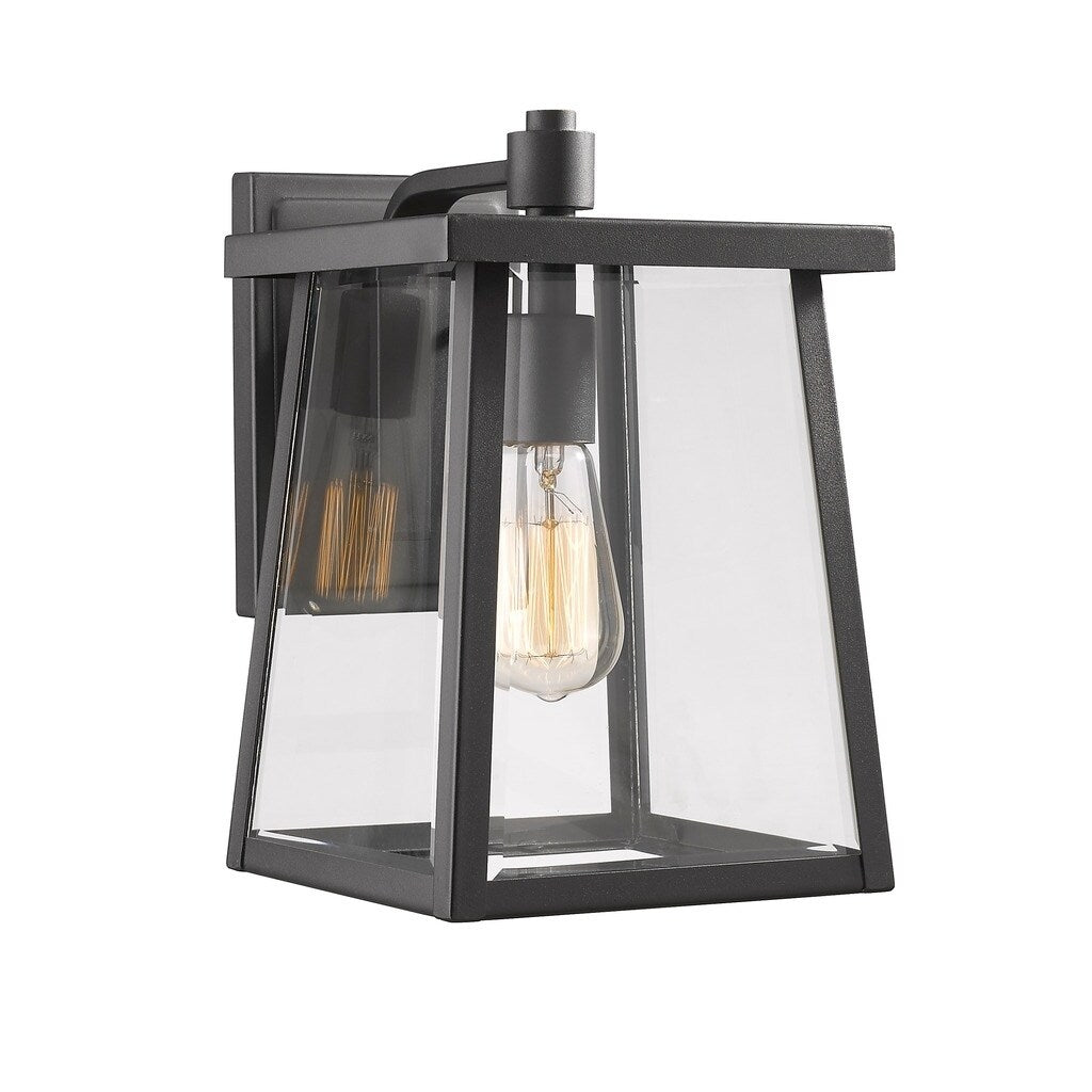 Chloe Transitional 1 Light Textured Black Outdoor Wall Sconce