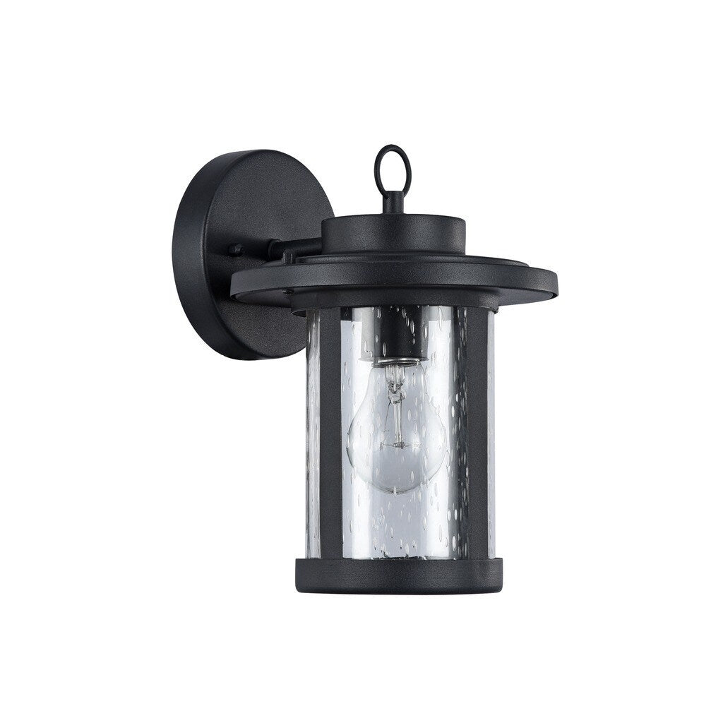 Transitional 1 Light Textured Black Outdoor Wall Sconce