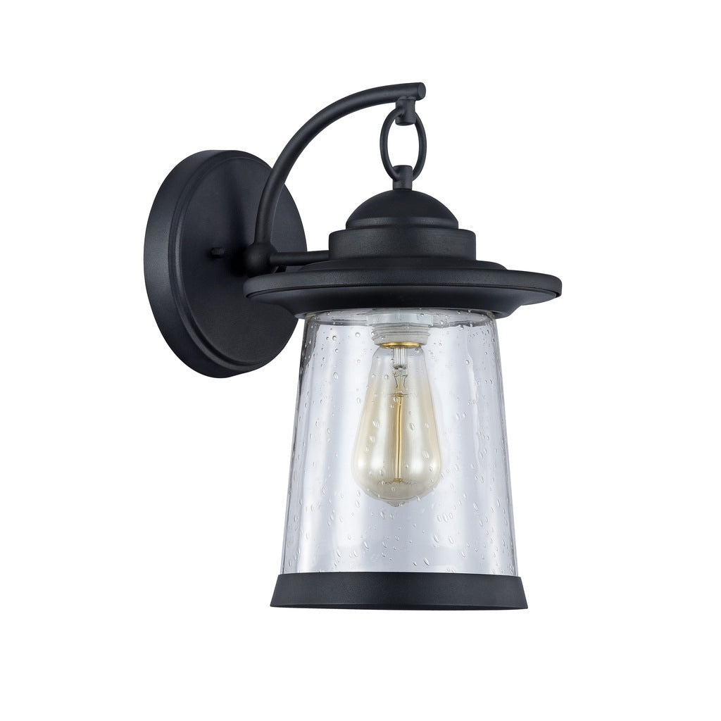 Transitional 1 Light Textured Black Outdoor Wall Sconce