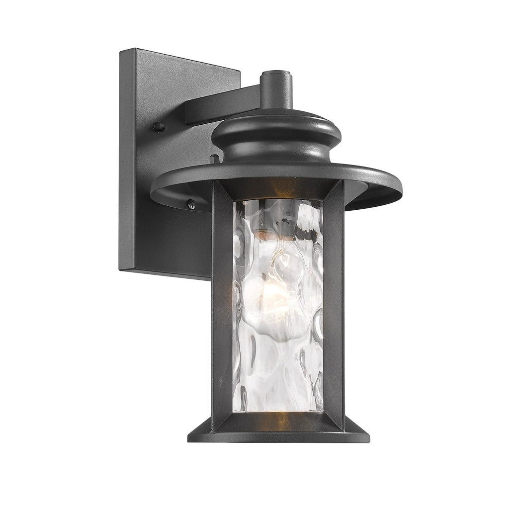 Chloe Transitional 1 Light Textured Black Outdoor Wall Sconce