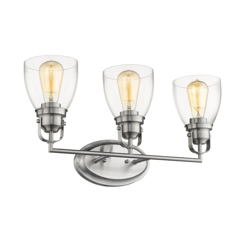Chloe Transitional 3 Light Brushed Nickel Bath Vanity Light