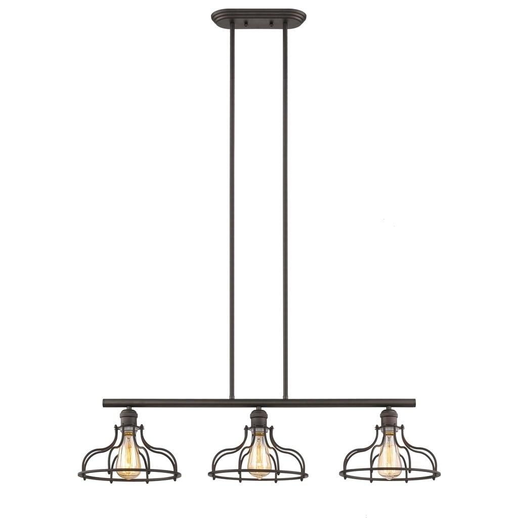 Chloe Transitional 3 Light Oil Rubbed Bronze Island Pendant