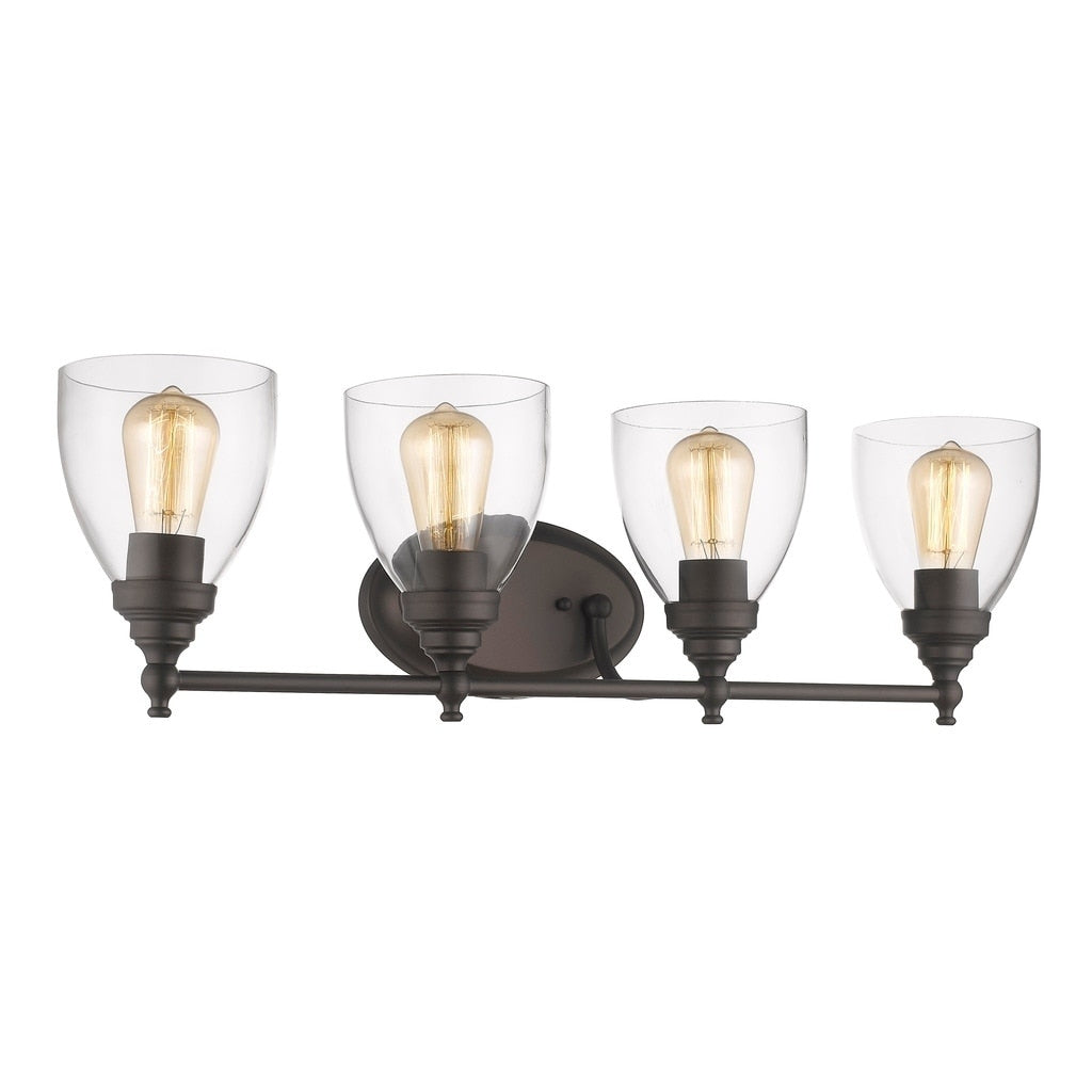 Chloe Transitional 4 Light Oil Rubbed Bronze Bath Vanity Light
