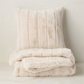 Channel Off-White Faux Fur Throw Blanket 50inx70in