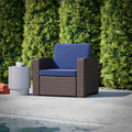 Faux Rattan Chair With All Weather Cushion