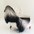 Chocolate Brown Ivory Faux Fur Luxury Throw Throw 36W X 60L