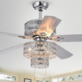 Empire Trois 5 Blade Silver Chandelier Ceiling Fan 52 Inch With Remote Control