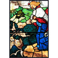 Christ On The Waves Stained Glass By Ford Madox Brown Framed Canvas Wall Art Print