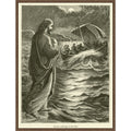 Christ Walking On The Sea By English School Framed Canvas Wall Art Print