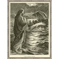 Christ Walking On The Sea By English School Framed Mounted Canvas Wall Art Print