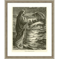 Christ Walking On The Sea By English School Wood Framed Wall Art Print