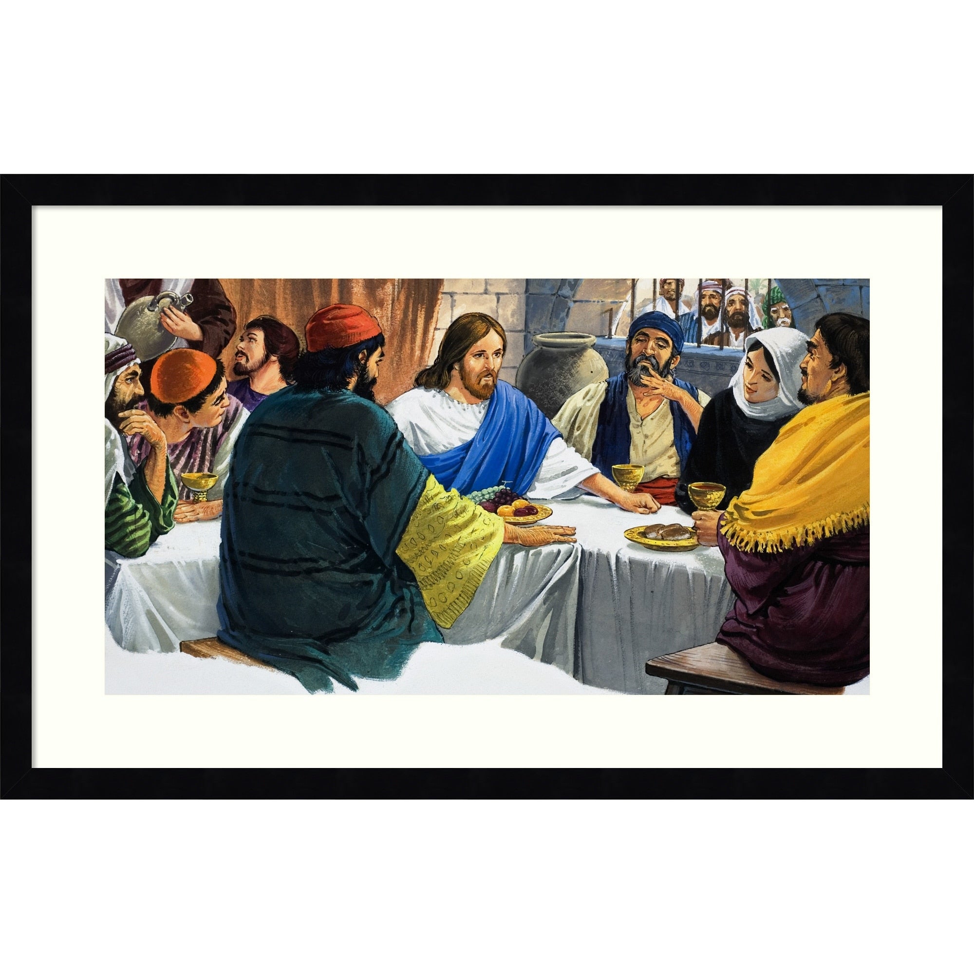 Christ With Mary Magdalene By English School Wood Framed Wall Art Print
