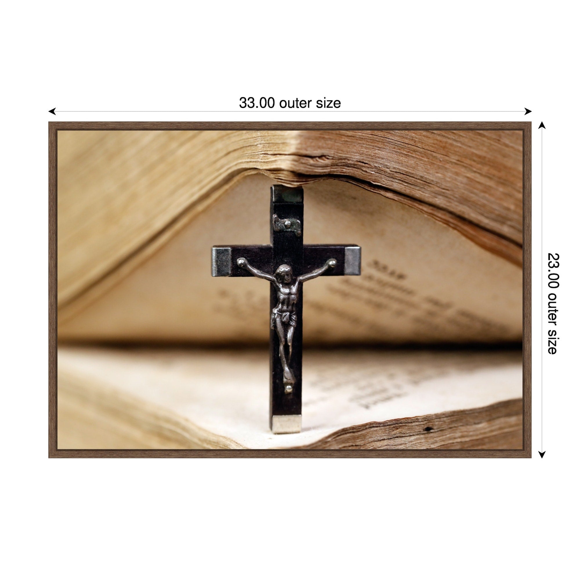 Christian Cross Bible Scripture Framed Canvas Wall Art Print