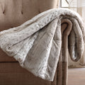 Christian Siriano 60 X 70 Oversized Snow Leopard Neutral Faux Fur Filled Throw