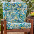 Havenside Home Christiansen Painted Paisley 21 Inch X 42 Inch Outdoor Seat Back Chair Cushion
