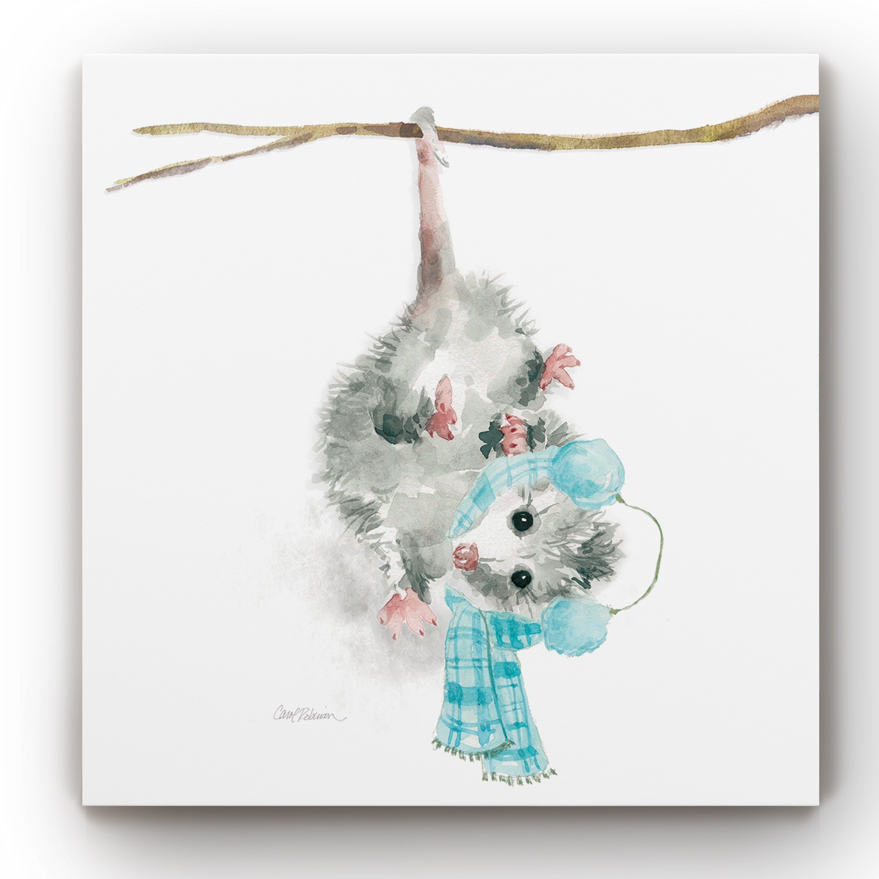 Christmas Critter Possum Gallery Wrapped Canvas