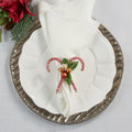 Christmas Napkin Rings With Candy Cane Design Set Of 4