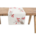 Christmas Pine Cone Crewel Embroidered Table Runner 16 By 36 Inch