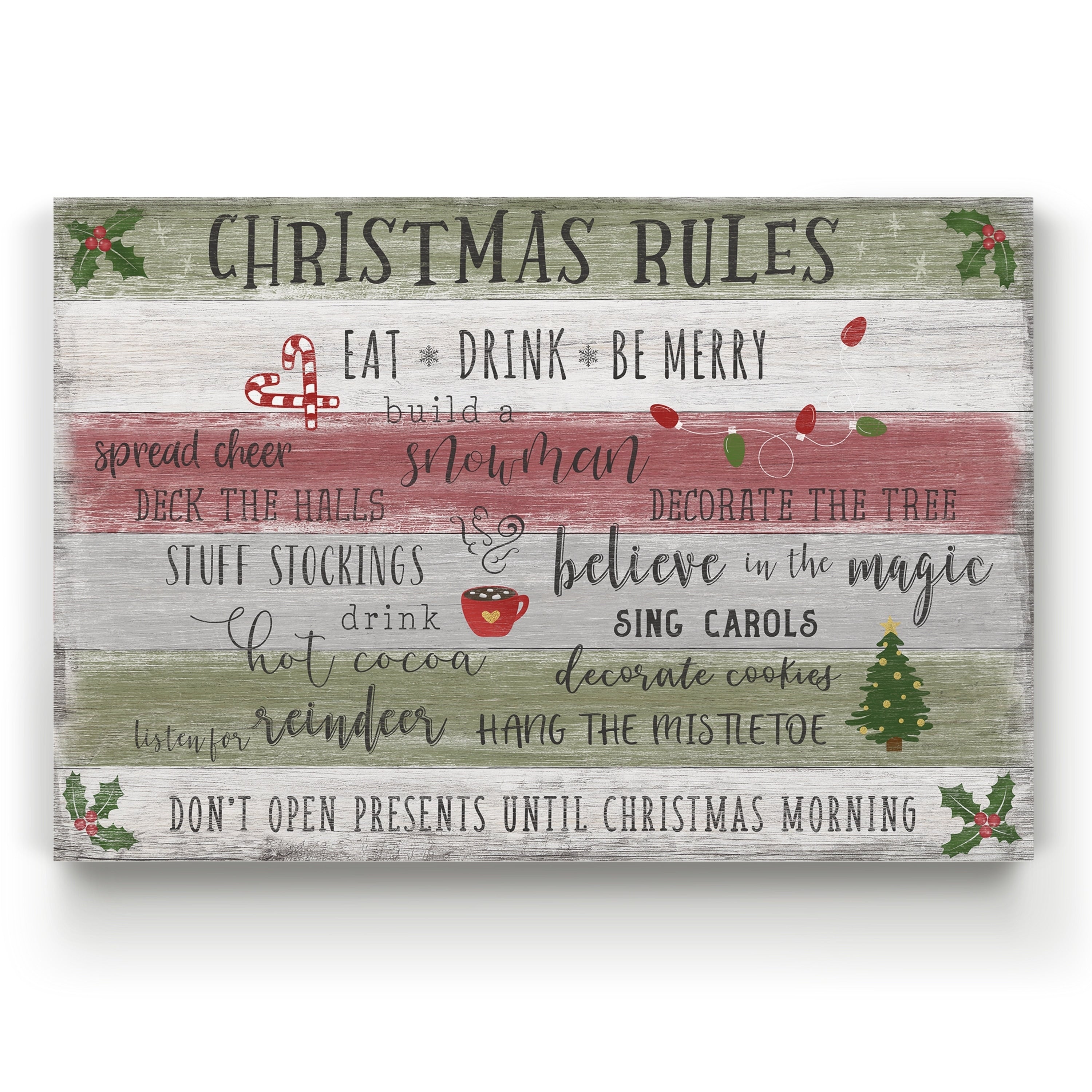 Christmas Rules Gallery Wrapped Canvas