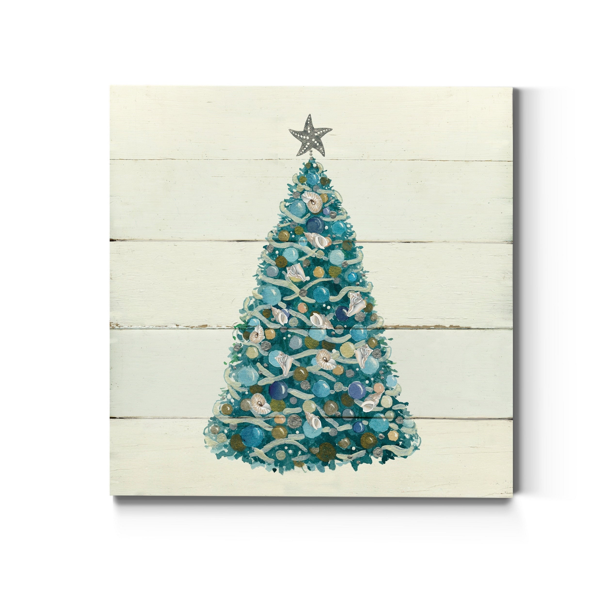 Christmas Shell Tree Premium Gallery Wrapped Canvas Ready To Hang