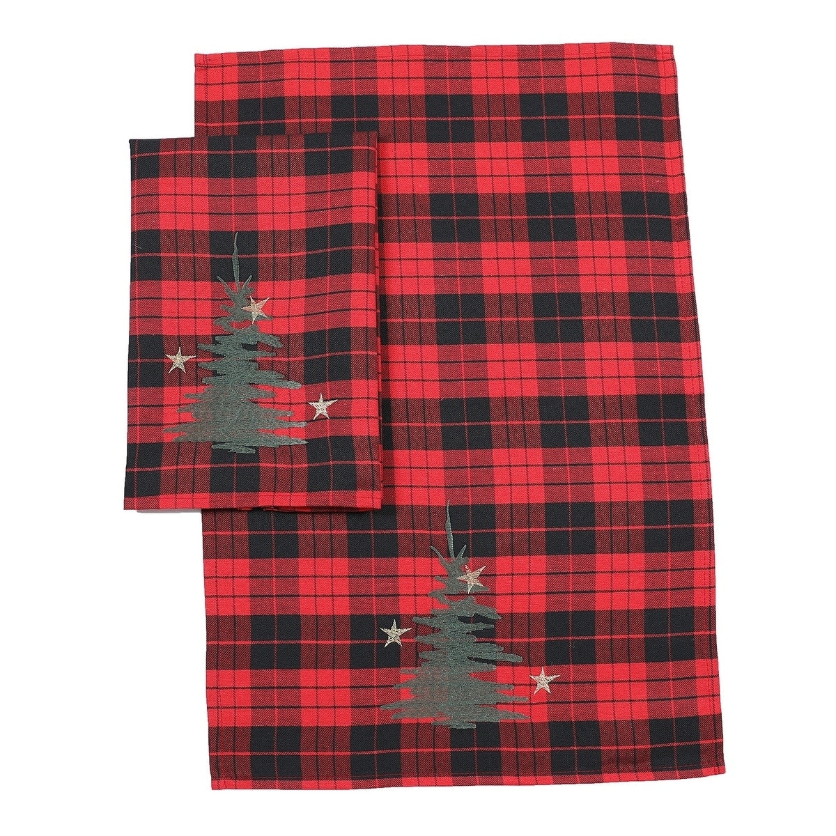 Christmas Tree Decorative Tartan Towels 14 By 22 Inch Set Of 2 14 X22