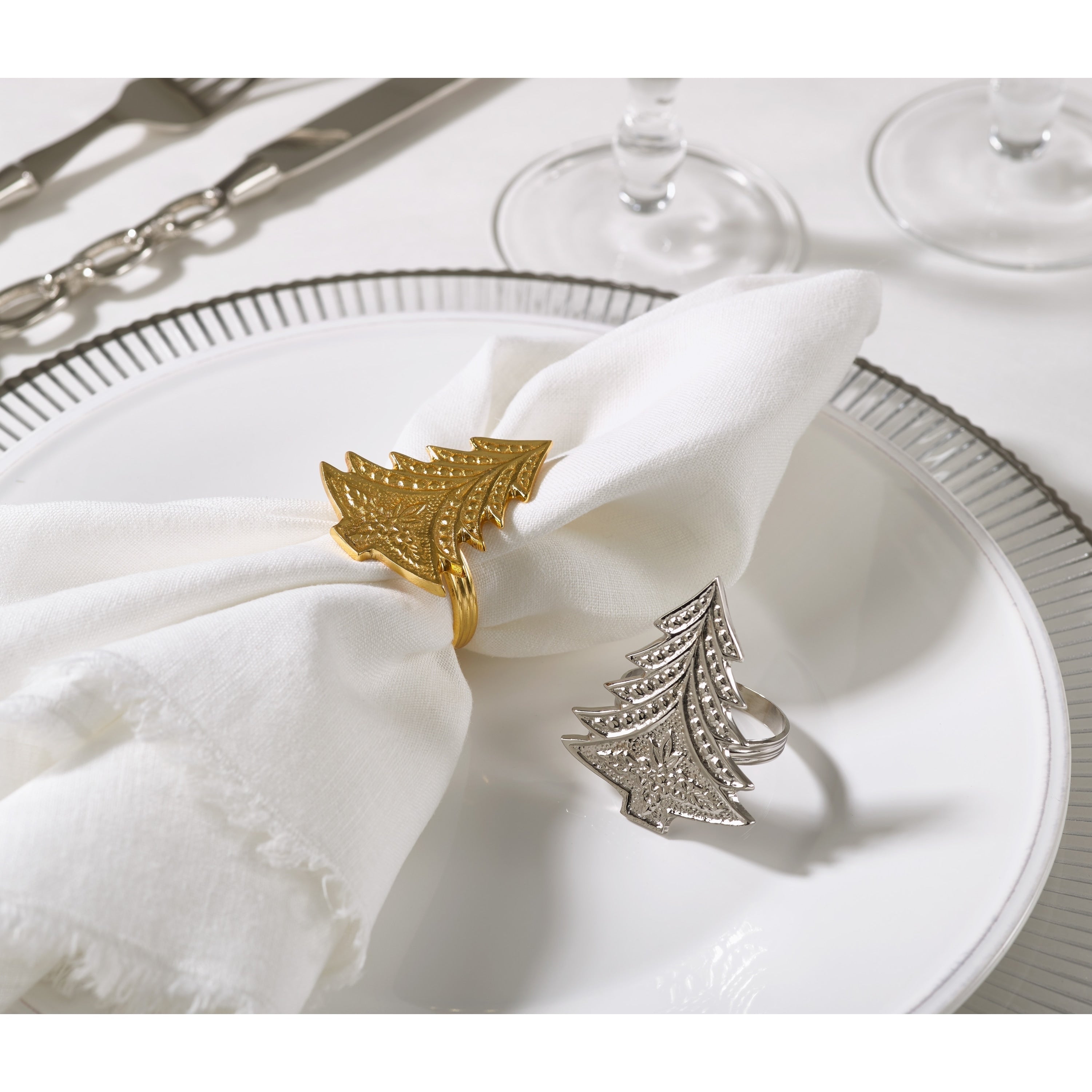 Christmas Tree Design Christmas Tree Napkin Ring Set Of 4