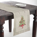 Christmas Tree Design Embroidered Table Topper Or Table Runner