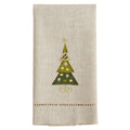 Christmas Tree Design Embroidered And Hemstitched Guest Towels Set Of 4