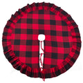 Buffalo Plaid Ruffle Design Decorative Cotton Christmas Tree Skirt