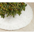 Noel Blanc Faux Fur Design White Holiday Christmas Tree Skirt