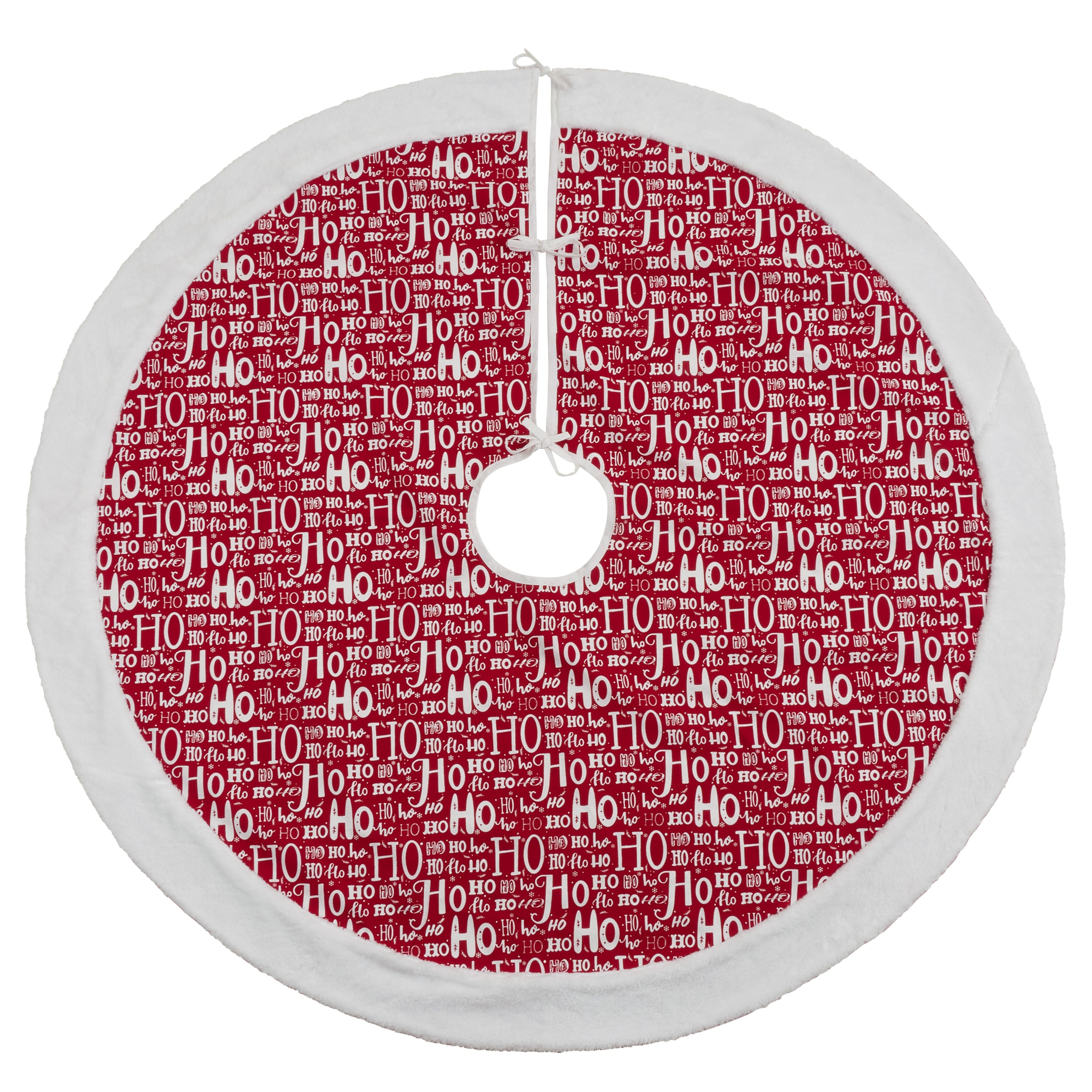 Christmas Tree Skirt With Ho Ho Ho Design