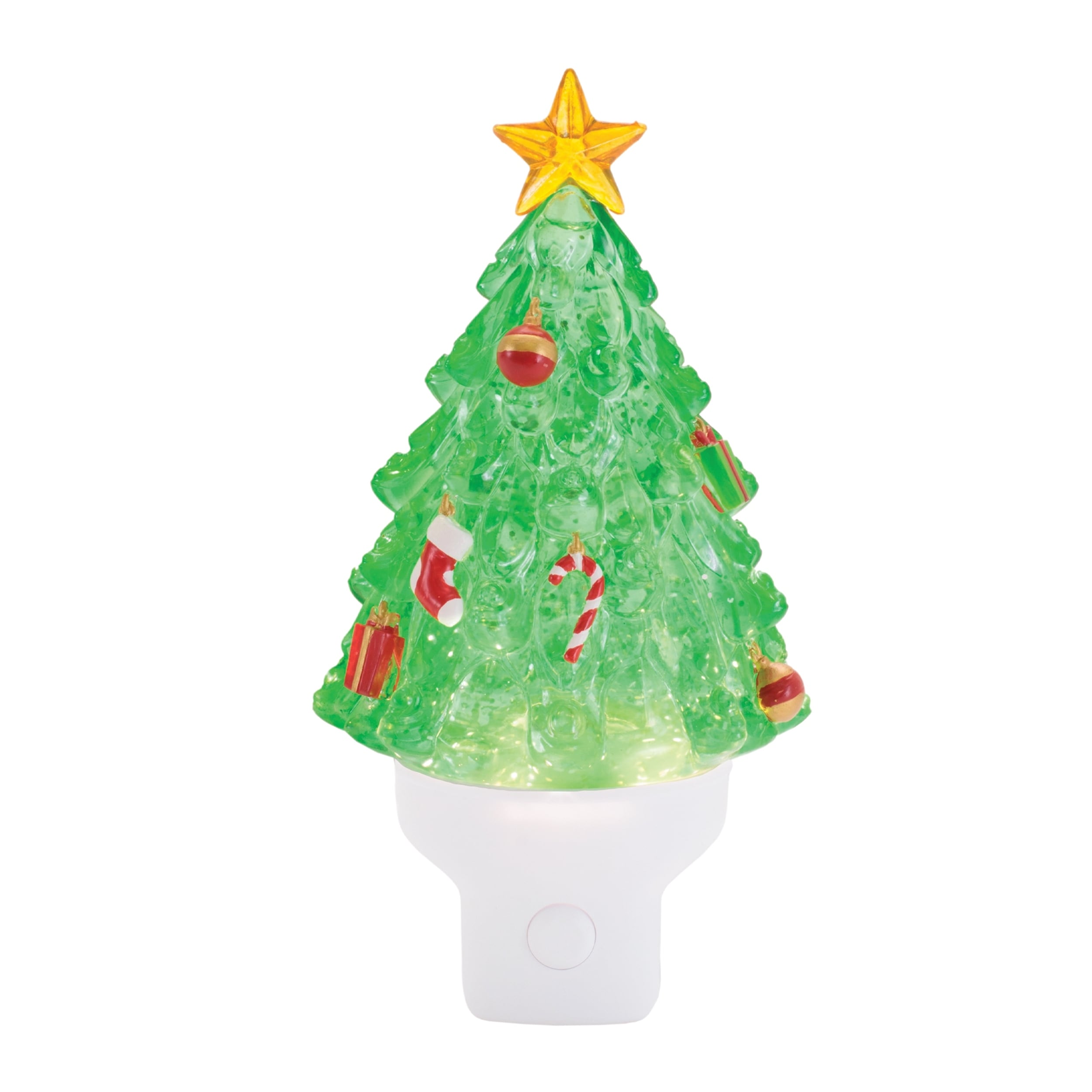 Christmas Tree Snow Globe Night Light 7 H