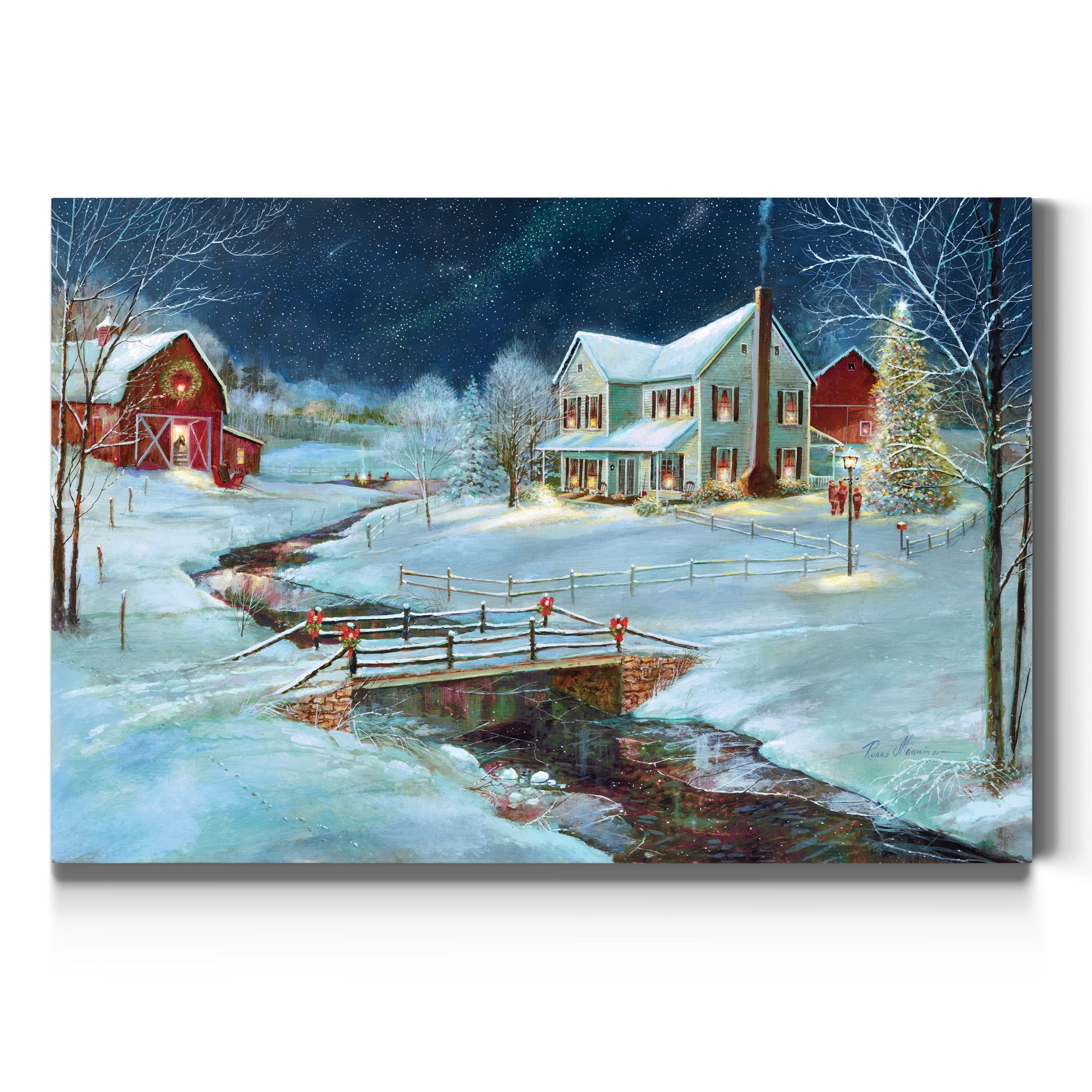 Christmas On The Farm Premium Gallery Wrapped Canvas Ready To Hang