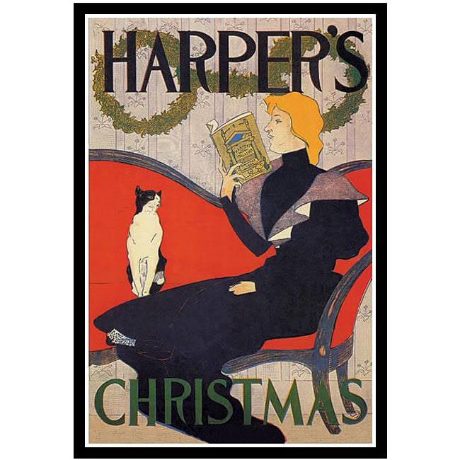 Christmas With A Book Framed Art Print