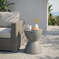 Christopher Knight Home 15.25 Outdoor Mgo Concrete Side Table With Hourglass Silhouette For Patio Balcony Poolside