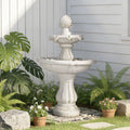 Christopher Knight Home 2 Tier White 37.4 H Polyresin Outdoor Water Fountain With Recirculating Pump