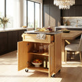 Christopher Knight Home 29 W Bamboo Outdoor Kitchen Cart With Stainless Steel Top