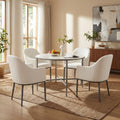 Christopher Knight Home 5 Piece Industrial Metal Top Dining Set With Upholstered Chairs