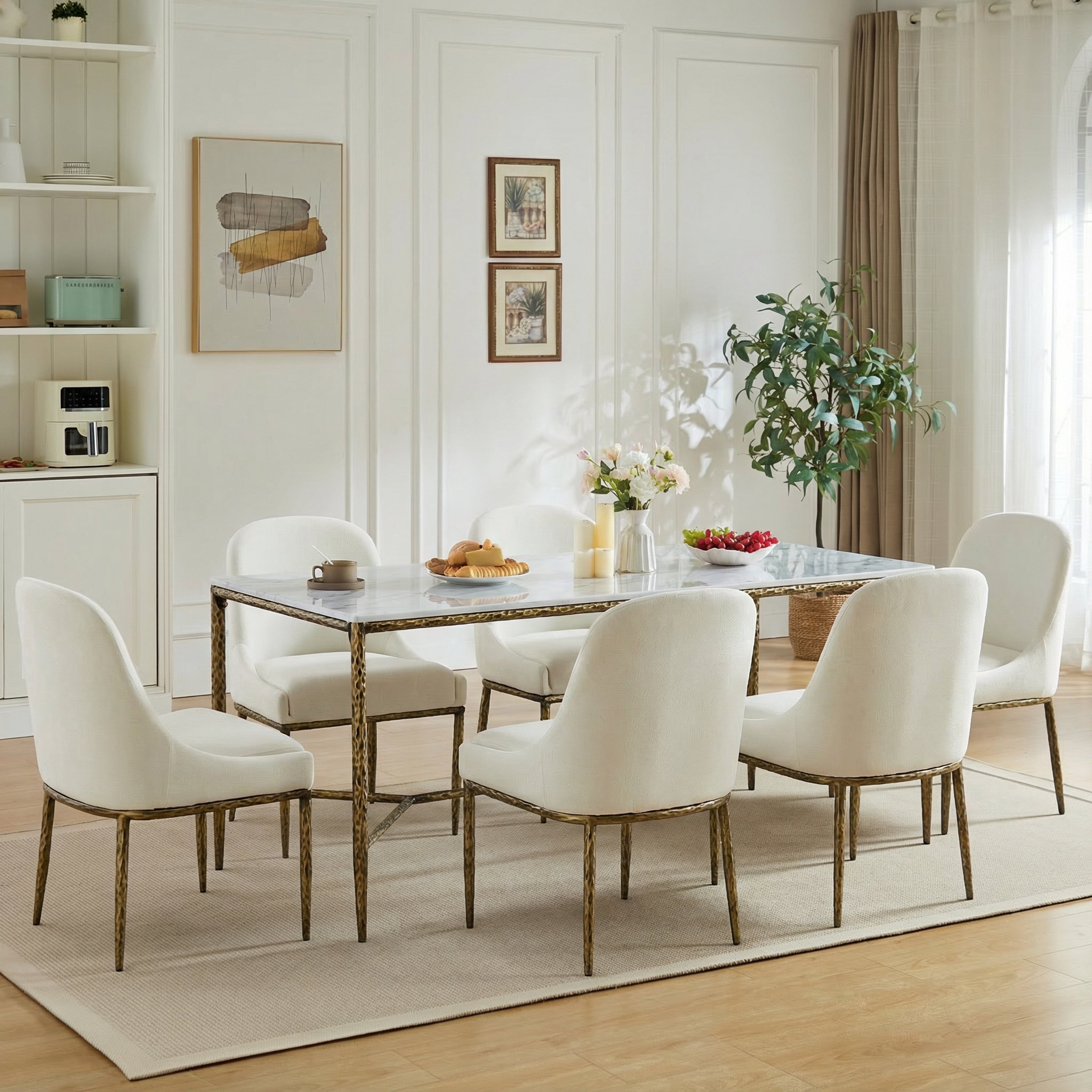 Christopher Knight Home 7 Piece Industrial Metal Top Dining Set With Upholstered Chairs