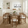 Christopher Knight Home 7 Piece Mid Century Modern Walnut Dining Set With Solid Wood Oval Dining Table And Cushioned Chairs