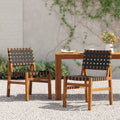 Christopher Knight Home Acacia Solid Wood Outdoor Patio Side Chairs With Rope Set Of 2