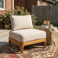 Christopher Knight Home Acacia Wood Outdoor Patio Club Chair With Soft Fabric Cushion For Garden Balcony Patio